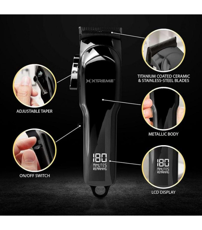 Máquina Cortapelos Clipper Asuer Barsol Xtreme Pro Black