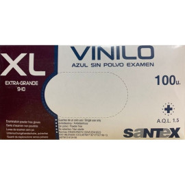 Guantes vinilo AZUL SANTEX con polvo talla XL